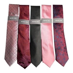 Michael Kors Necktie Lot of 5 Mens One Size Ties Various Colors and Patterns New